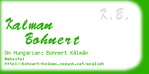 kalman bohnert business card