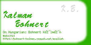 kalman bohnert business card